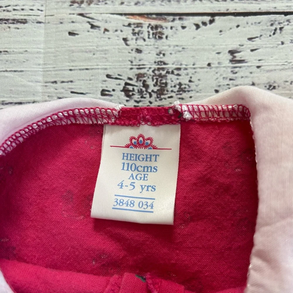 Vintage Pink Cottagecore Floral Cotton Kids Dress‎ 4-5y with lace